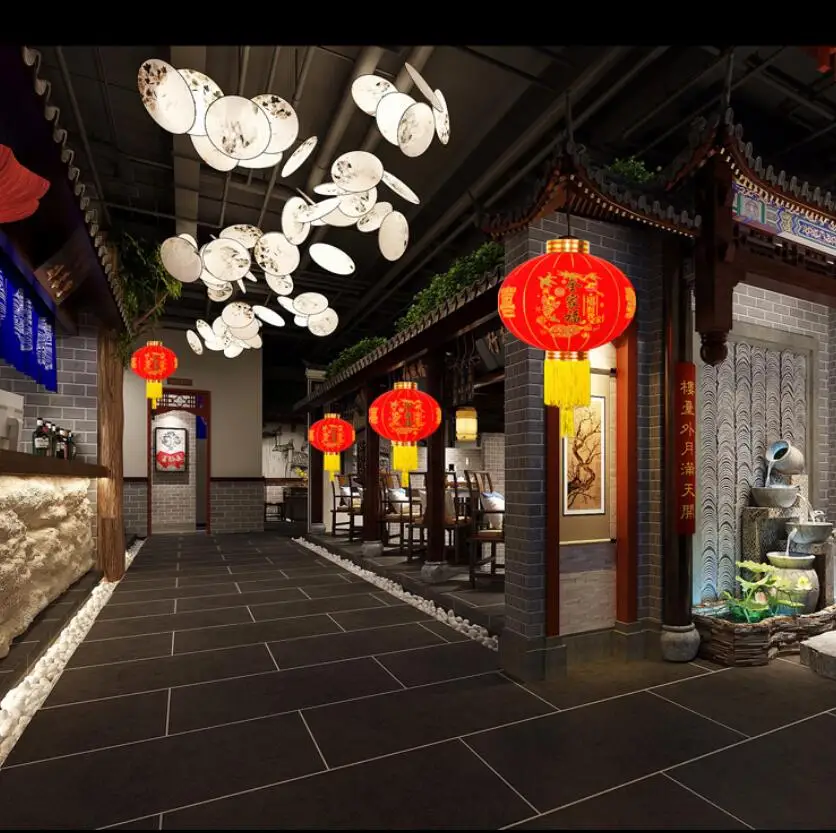 1 шт. круглый красный фонарь уличные украшения для китайского Нового года свадьбы