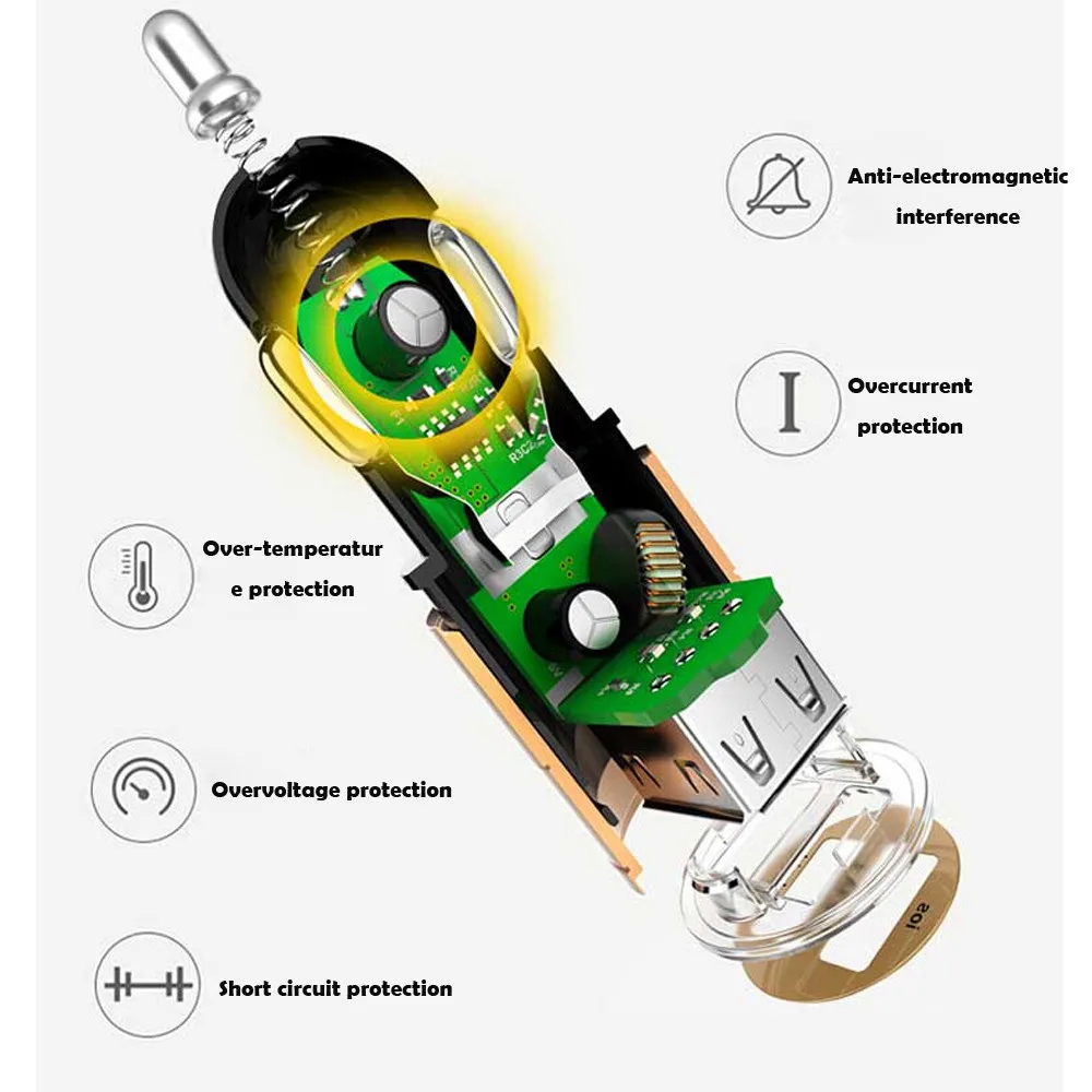 Автомобильный стиль mp3 usb адаптер Автомобильное зарядное устройство USB Автомобильное зарядное устройство для Apple iPhone iPod Nano Mini MP4 MP3 PDA td17 Прямая поставка* 0,8