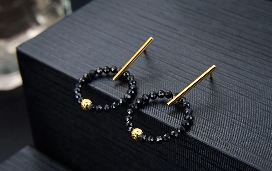 ORSA JEWELS новейшие чистые 925 натуральные серьги-подвески с драгоценными камнями для леди стерлингового серебра Висячие круглые серьги ювелирные украшения SE153