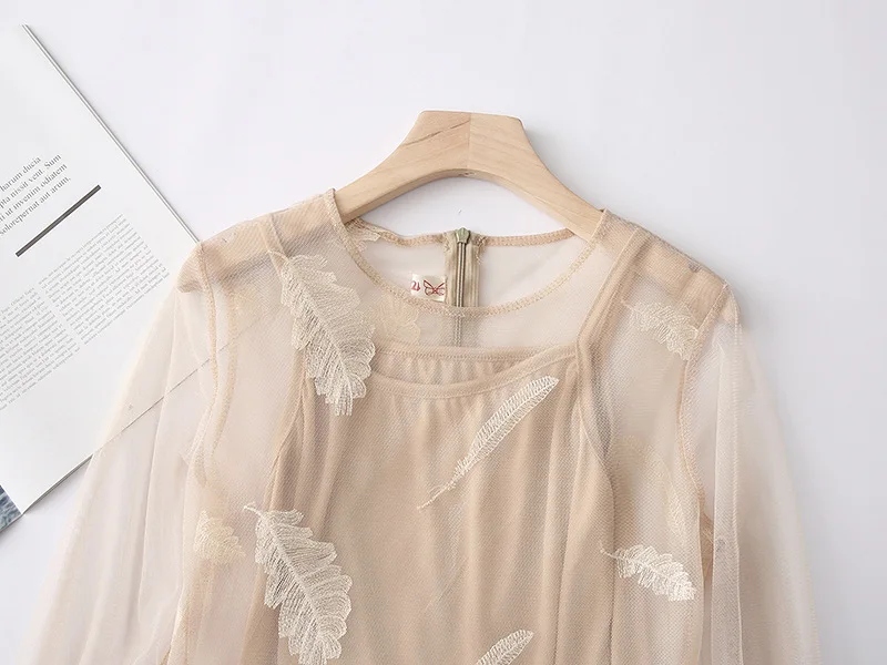 Новая летняя женская одежда в Корейском стиле однотонное белое газовое платье с