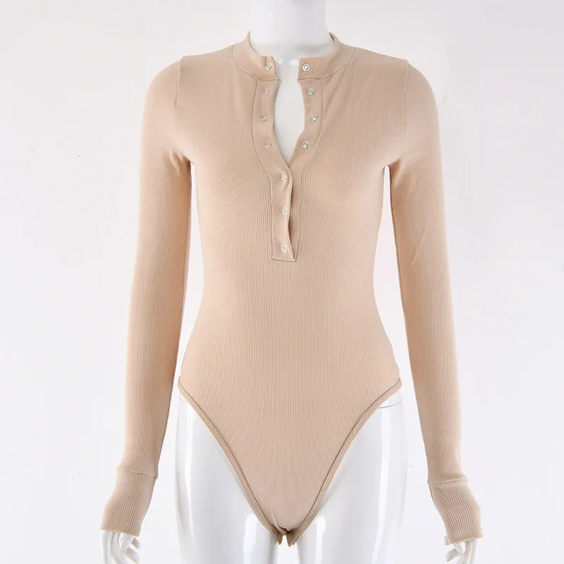 Женское облегающее боди с длинным рукавом и круглым вырезом|Боди| |