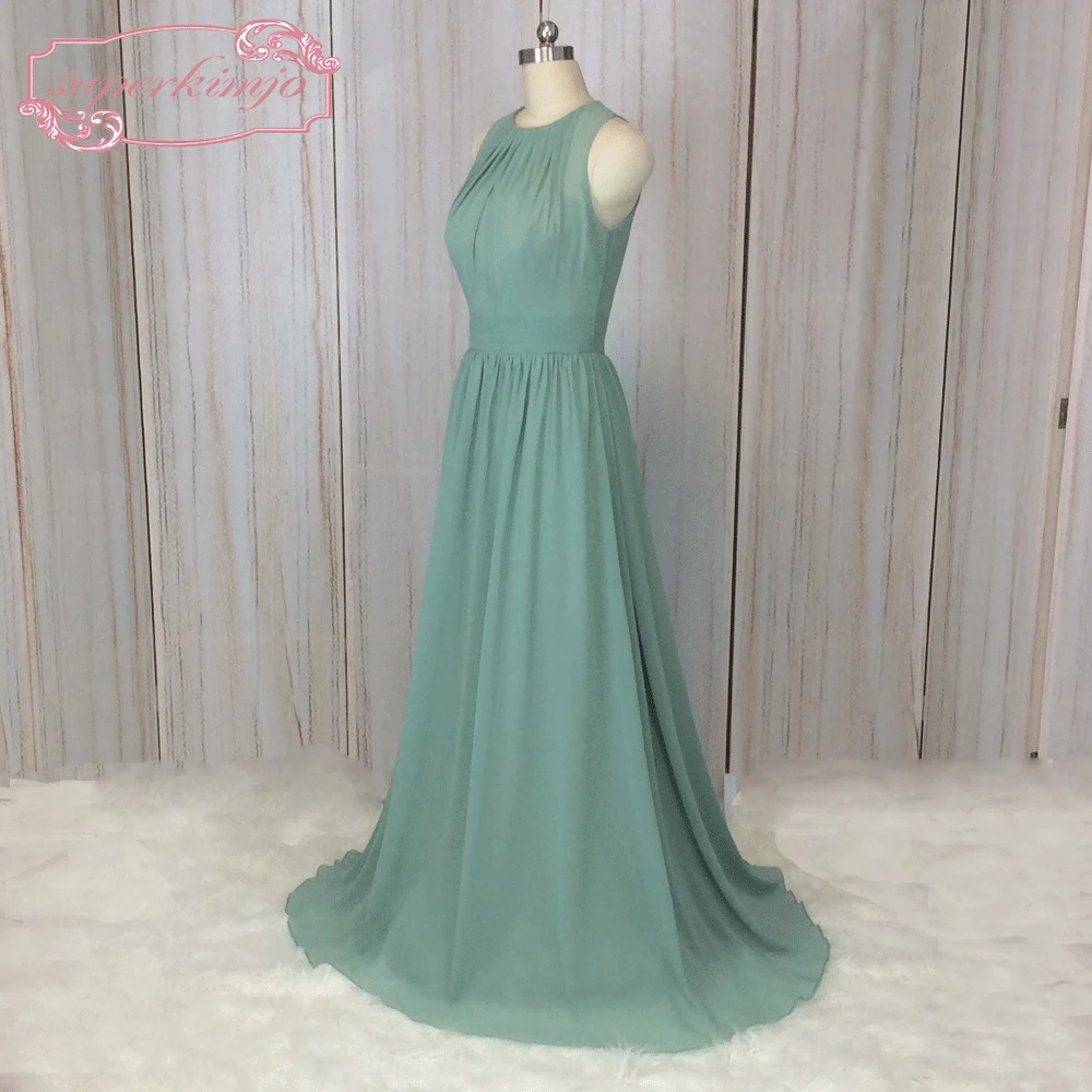 Шифоновые платья для подружек невесты длинные зеленого цвета дешевые элегантные