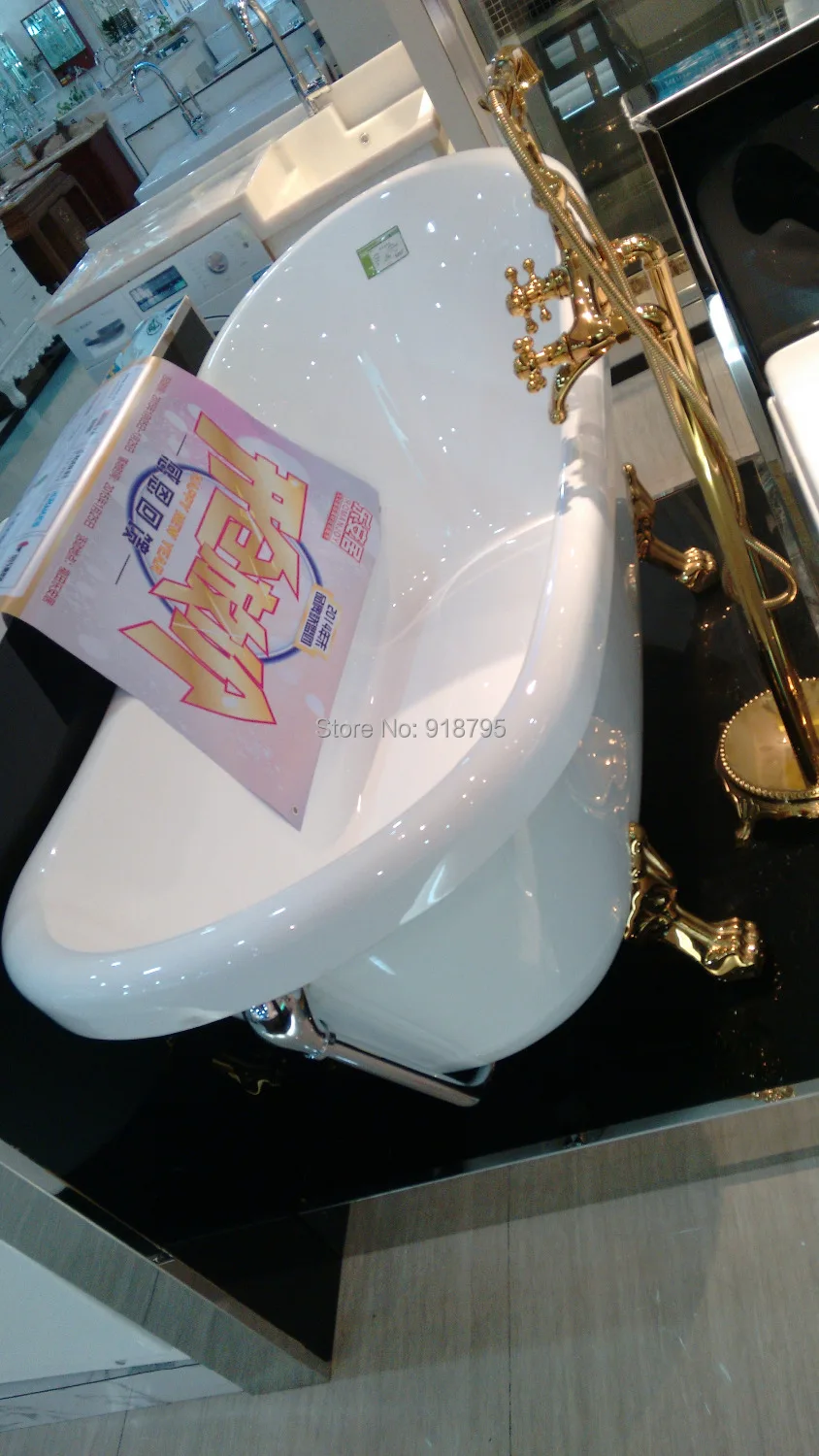 Акриловая ванна с золотыми ножками отдельно стоящая Ванна RS6530 1750*800*820 мм|tub