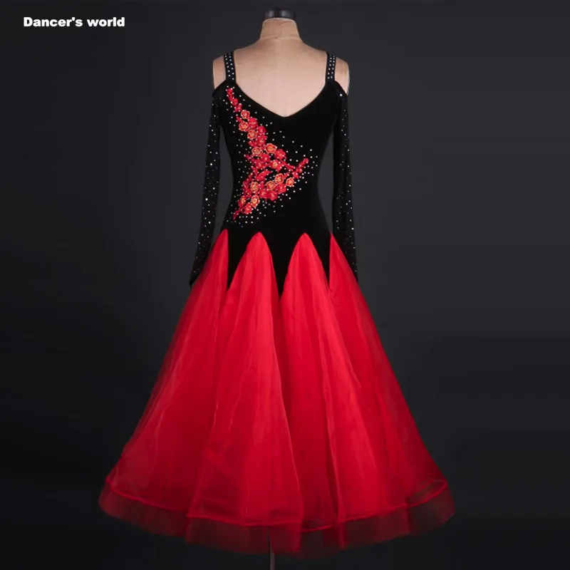 Женское элегантное платье для бальных танцев с вышивкой| |