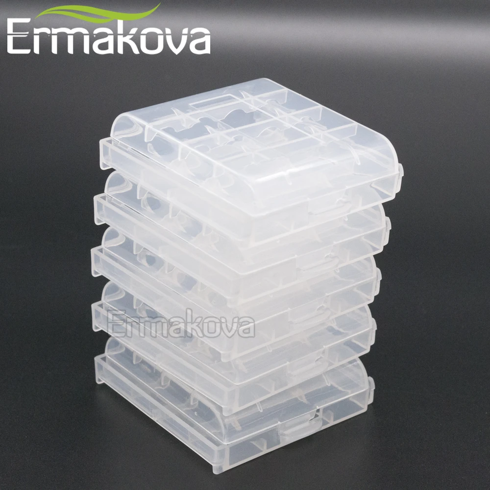 ERMAKOVA 5 шт./лот прозрачный AA AAA органайзер для аккумулятора чехол держатель