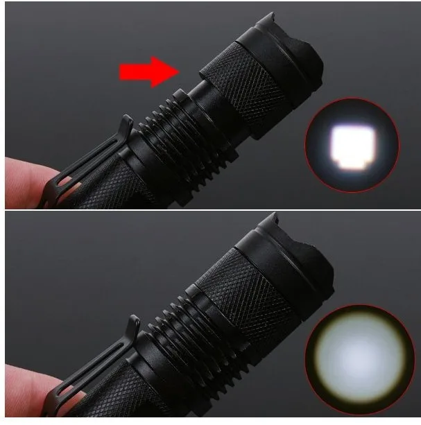Мини светодиодный алюминиевый фонарик 7 Вт 300LM CREE Q5 фокусирующий масштабируемый