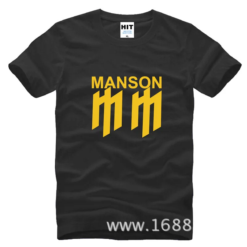 

Marilyn Manson metal rock Men's T-Shirt T Shirt For Men 2015 New Short Sleeve O Neck Cotton Casual Top Tee Camisetas Masculina