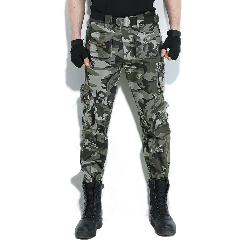 Camouflage TACVASEN, Мужская брендовая тактическая одежда, военные брюки-карго, повседневные армейские брюки, женские камуфляжные хлопковые брюки, TD-BJQS-003 - Цвет: Camouflage