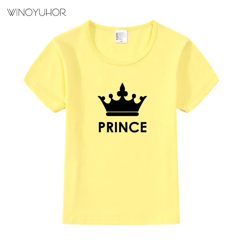 Детская летняя футболка с коротким рукавом и принтом букв принца | Мать ребенок
