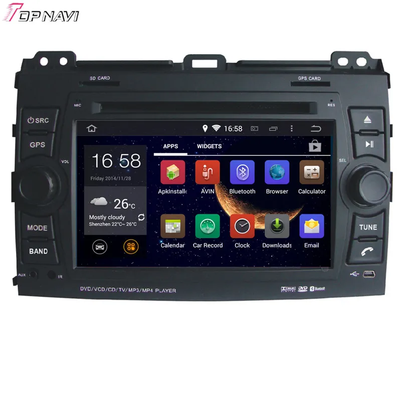 TOPNAVI 7 ''Восьмиядерный 4 Гб RAM Android 6 0 Автомобильный Радио Стерео GPS для Toyota Prado 2002