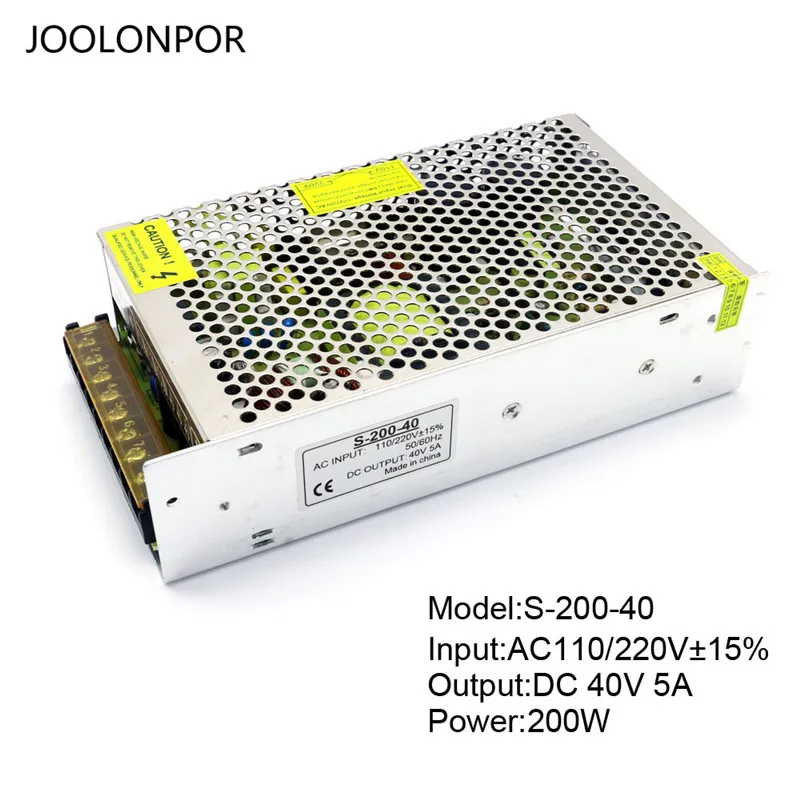 40V 5A 200W Импульсный источник питания переменного тока 110 В 220 В в постоянный ток 36 в 40 в 42 в 5A 6A 7A 200 Вт 250 Вт 300 Вт регулятор напряжения двигателя источник питания - Цвет: 40V 5A 200W