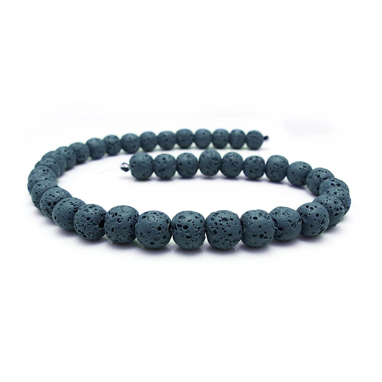 Colorful Volcanic Lava Stone Round Loose beads Natural Rock Ball Wholesale DIY Beads For Jewelry Bracelet Making Gift | Украшения и