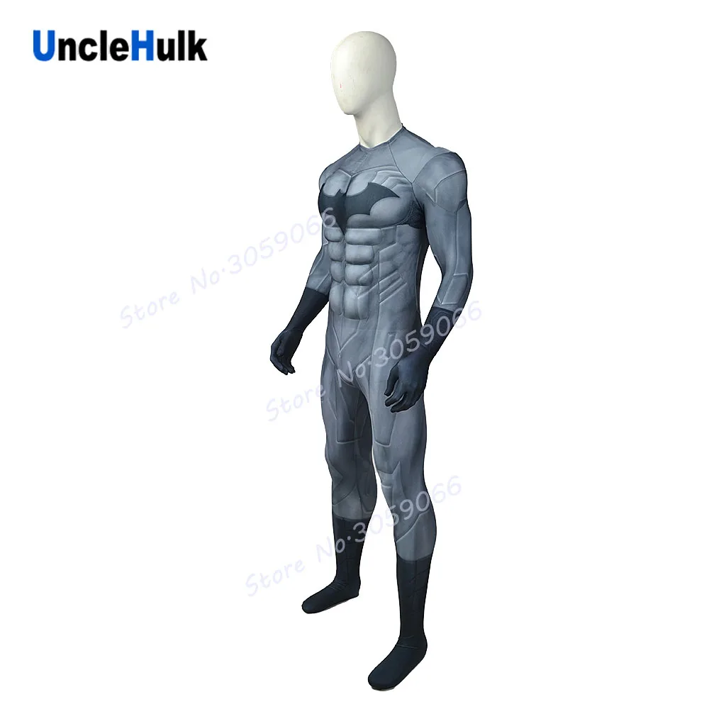 Стальной серый костюм Zentai с шелковой нитью из спандекса для мышц | UncleHulk