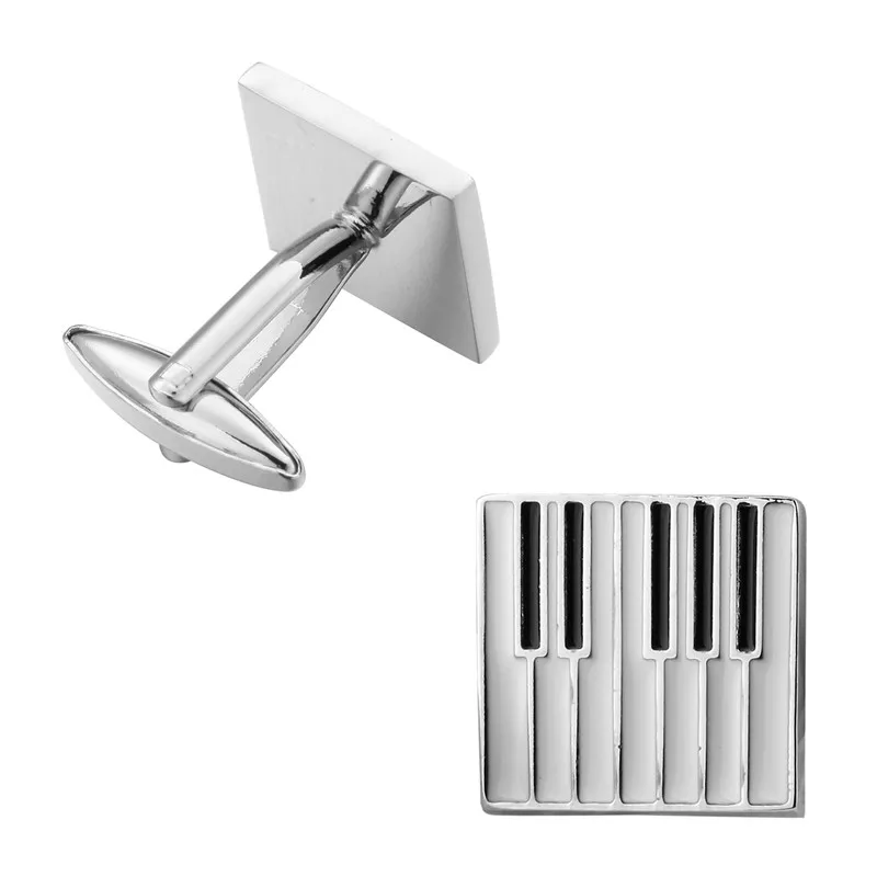

KC high quality copper Silvery Cufflinks piano men French shirt wedding Cufflinks wholesale manufacturers