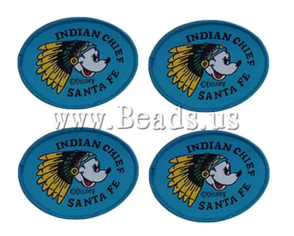 Free shipping!!!Iron on Patches quality Cloth Flat Oval blue 64x50mm 100PCs/Bag Sold By Bag |