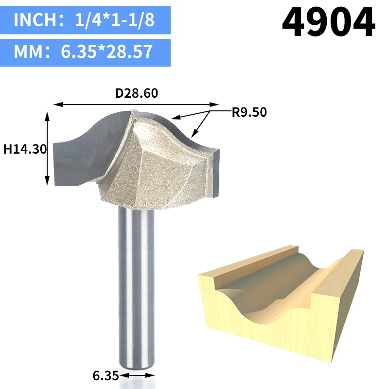4904 HUHAO 1 шт. фреза для обрезки 1/" 1/4" хвостовик Деревообрабатывающие инструменты обрезные фрезы деревообрабатывающий инструмент Концевая фреза - Длина режущей кромки: 4904