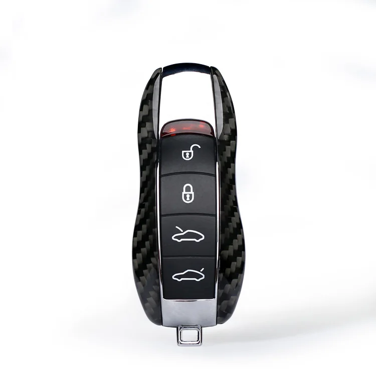 Чехол для автомобильного ключа из углеродного волокна Porsche Panamera Boxster 981 Cayman Carrera 991