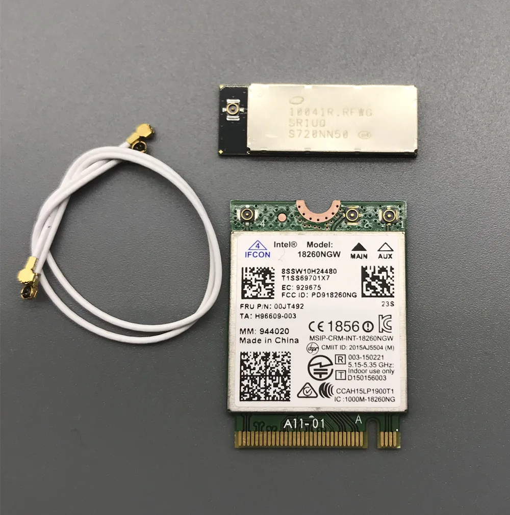 С гигабитной WiGig антенной-M 10041R Набор для Intel 18260 18260NGW 802.11ac 867 Мбит/с Bluetooth 4,1 WiFi карта