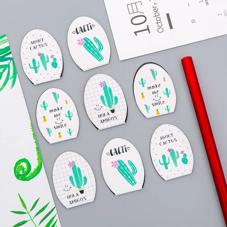 4pcs/set Fresh Style Cactus Model Bookmark Stationery Bookmarks Book Holder Message Card School Office Supplies | Игрушки и хобби