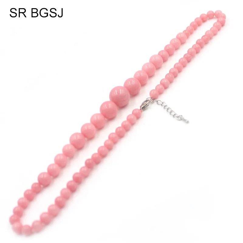 

Free Shipping 6-14mm Round Graduated Mixed Natural Gems Natural Stone Women Jewelry Necklace 18"