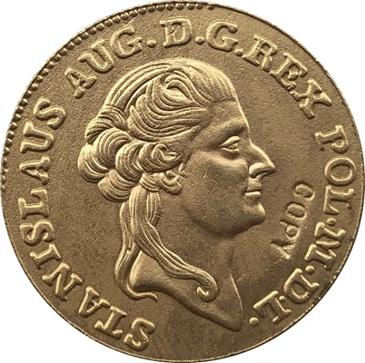 Позолоченная монета 24 K Польша 1 Dukat 1789 копия монеты 21 мм|copy|copy coinscopy 1:1 |