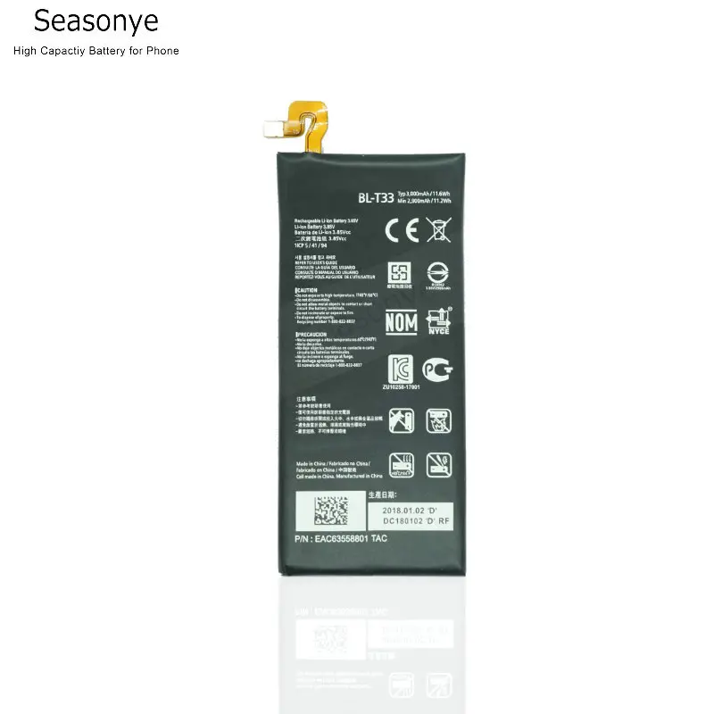 Seasonye 2900 мАч/11.2Wh BL T33 запасная часть телефона Батарея + отвертка инструменты для LG Q6