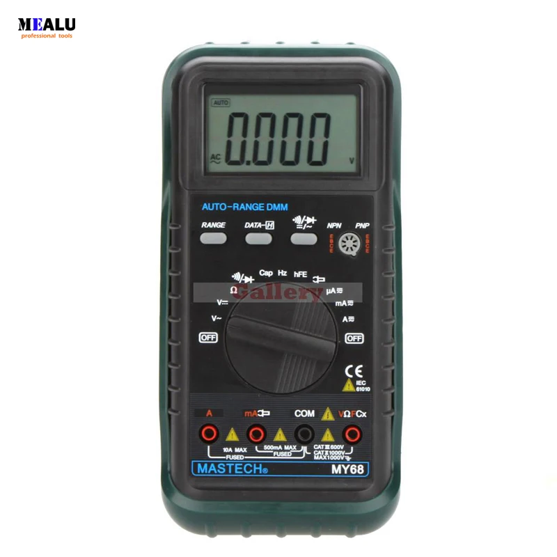 

My68 Handheld Auto Range Digital Multimeter Dmm W Capacitance Frequency & Hfe Test Meter Testers Digital Multimeter