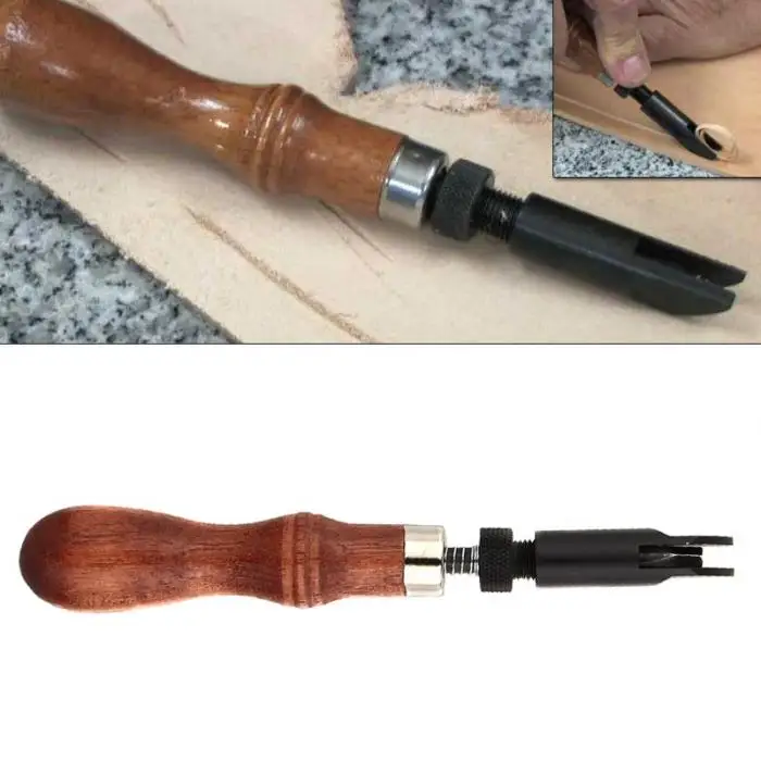 Ручной работы кожевенное ремесло кожаный край скошитель резка Groover Skiving отделка Регулируемый V стиль DIY Кожа ремесло инструмент F