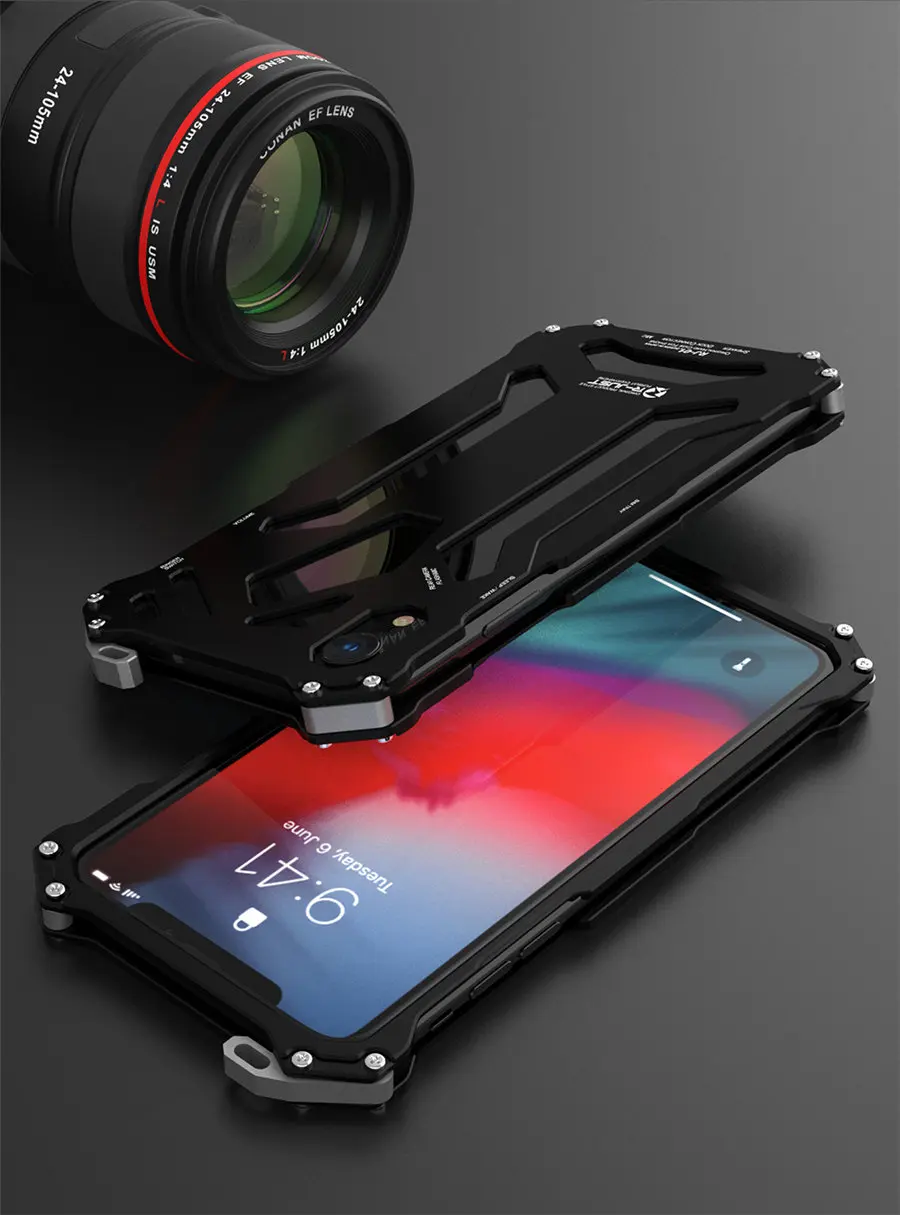 Классный металлический чехол для телефона для iPhone XS Max чехол для iPhone XS R-JUST Gundam Алюминиевый Чехол Coque Capa Funda для iPhone XR