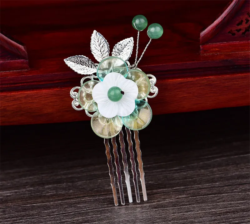 green flower Yanting Романтические свадебные заколки для волос Ювелирная заколка для волос пляжные праздничные украшения для женщин девушек украшения на голову подарок 0140 - Окраска металла: green flower