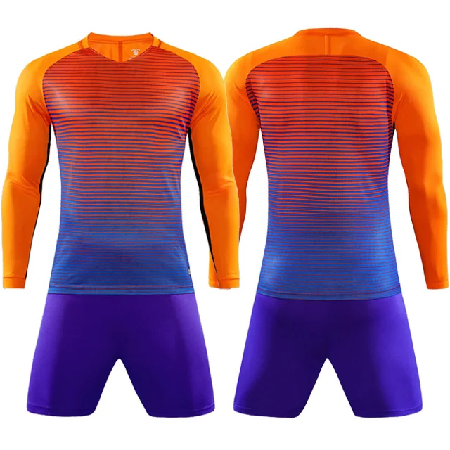 orange blue Survetement футбольные комплекты maillot de foot camisetas futbol тренировочный спортивный костюм для взрослых футбольные майки набор униформы - Цвет: orange blue