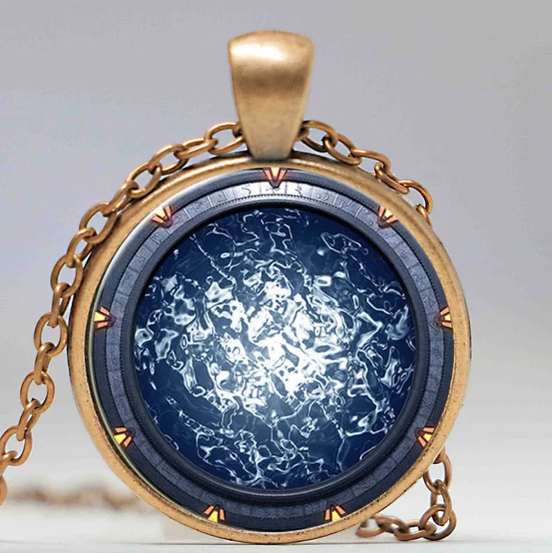 Ожерелье с подвеской в виде логотипа Атлантиды винтажное бронзовое и Серебряное