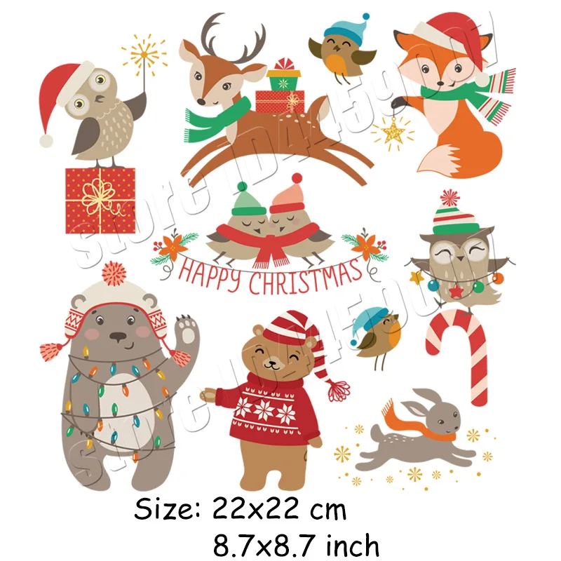 Милые рождественские Parches Декор на одежде новый дизайн термотрансферные патчи