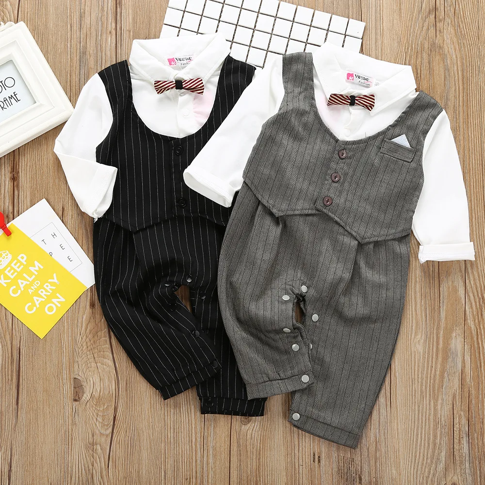 Gentleman baby new style of short sleeve wedding and party boys clothes cut overalls newborn |