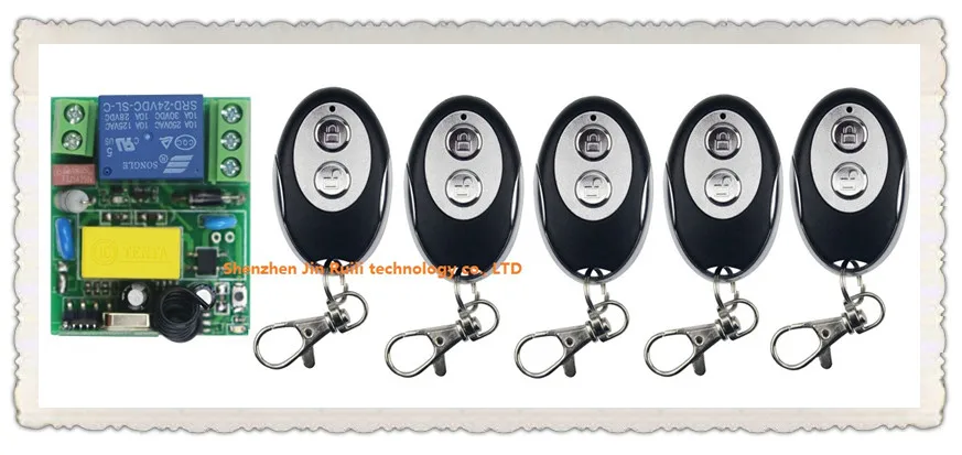AC220V 1CH RF Wireless Mini Switch Relay Receiver + 5pcs ellipse shape Transmitters for Appliances Gate Garage Door JRL-220V-1CH |