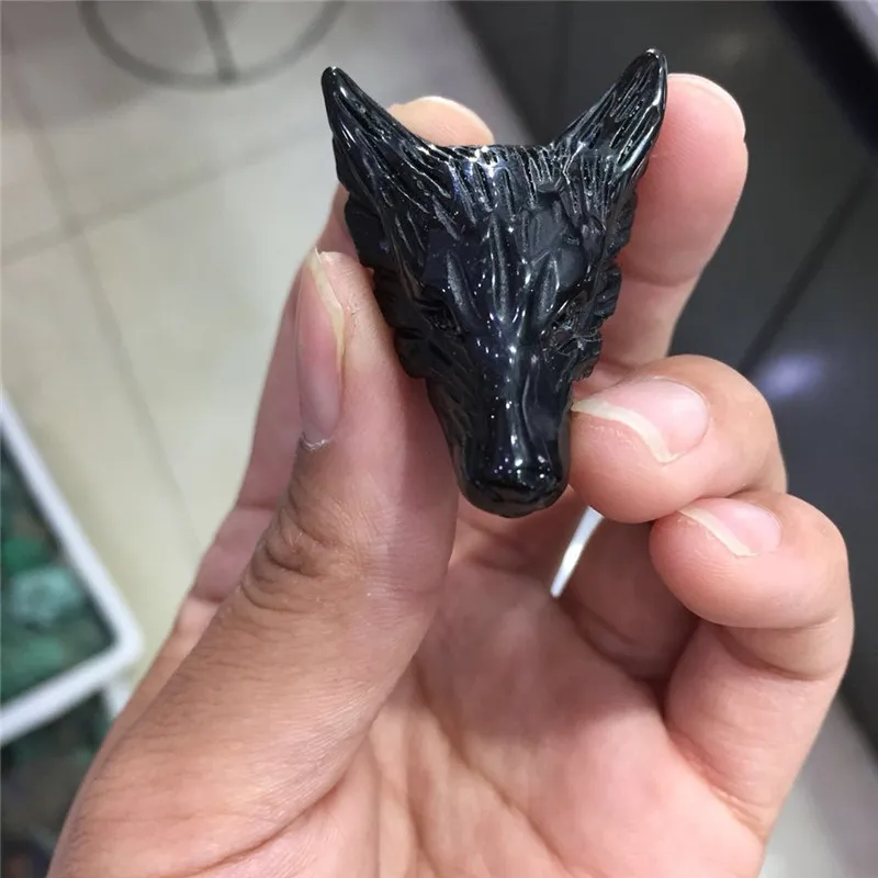 Прямая поставка натуральный кристалл обсидиана драгоценный камень подвеска в