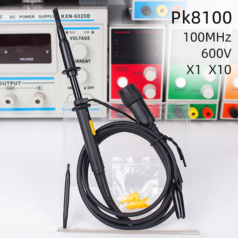 PK8100 100MHz 600V Wanptek осциллограф зонд X1X10 200 МГц 600 в осциллограф крокодил тестовый осциллограф Аксессуары Высокоточный PK8200 - Цвет: PK8100 100MHz 600V