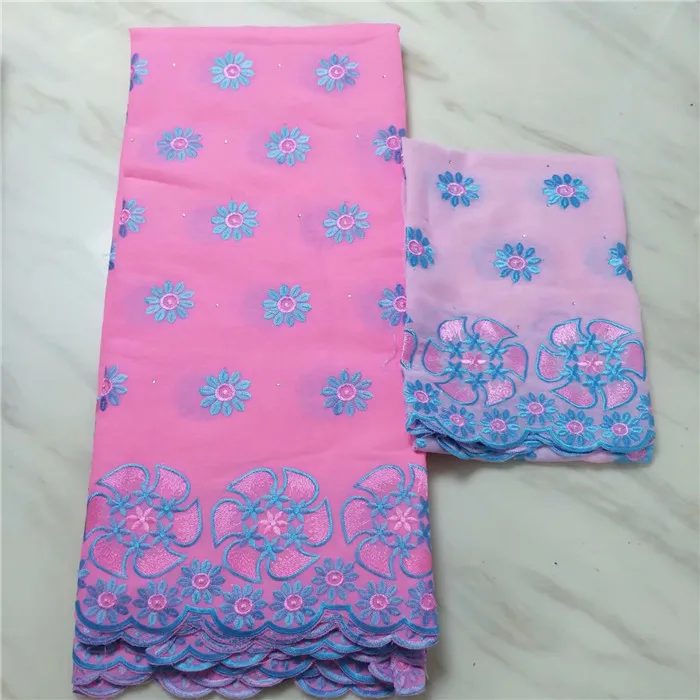 Elegant embroidery party dress lace set African cotton fabric and 2Y Swiss voile scarf material ECV10(5+2y) | Дом и сад