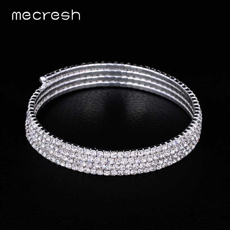 Mecresh классический кристалл свадебный браслет браслеты свадебные ювелирные