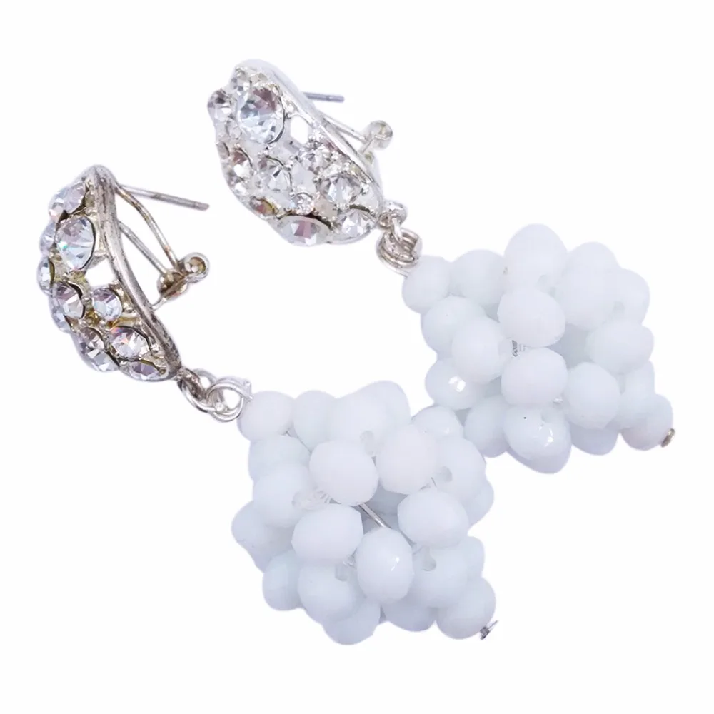 Модный белый прозрачный AB многослойное массивное ожерелье нигерийские бусы