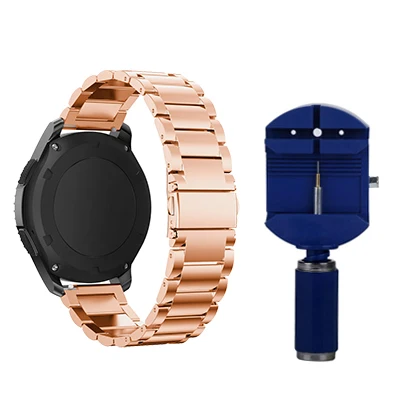 rose gold Ремешок для часов из нержавеющей стали, ремешок для samsung gear S3, Смарт-часы, браслет для samsung Galaxy Watch 46 мм с регулируемым инструментом - Цвет ремешка: rose gold