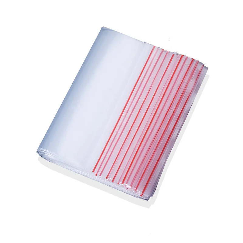 

Self-sealing bag thicken transparent sealed food bag PE clip chain custom wholesale vegetable organizer eco friendly