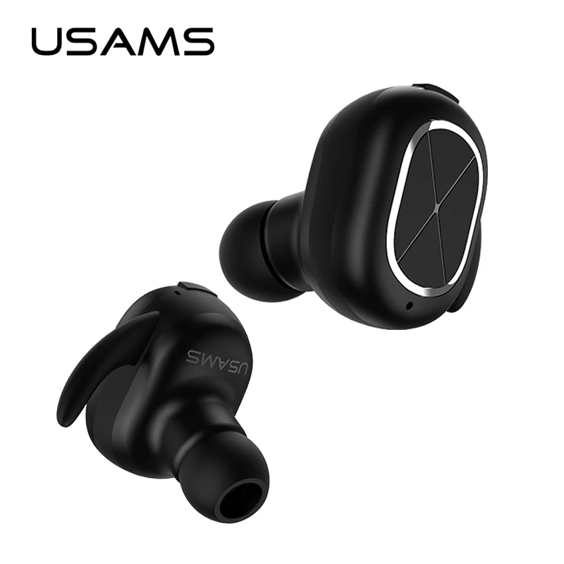 USAMS вкладыши Беспроводной Bluetooth V4.1 наушники 2 в 1 Smart Connect HD Шум снижение Hands free