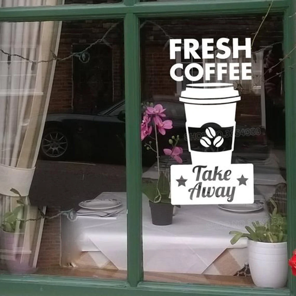 Наклейки на стену для кофе и виниловые Съемные наклейки окон дверей ресторана