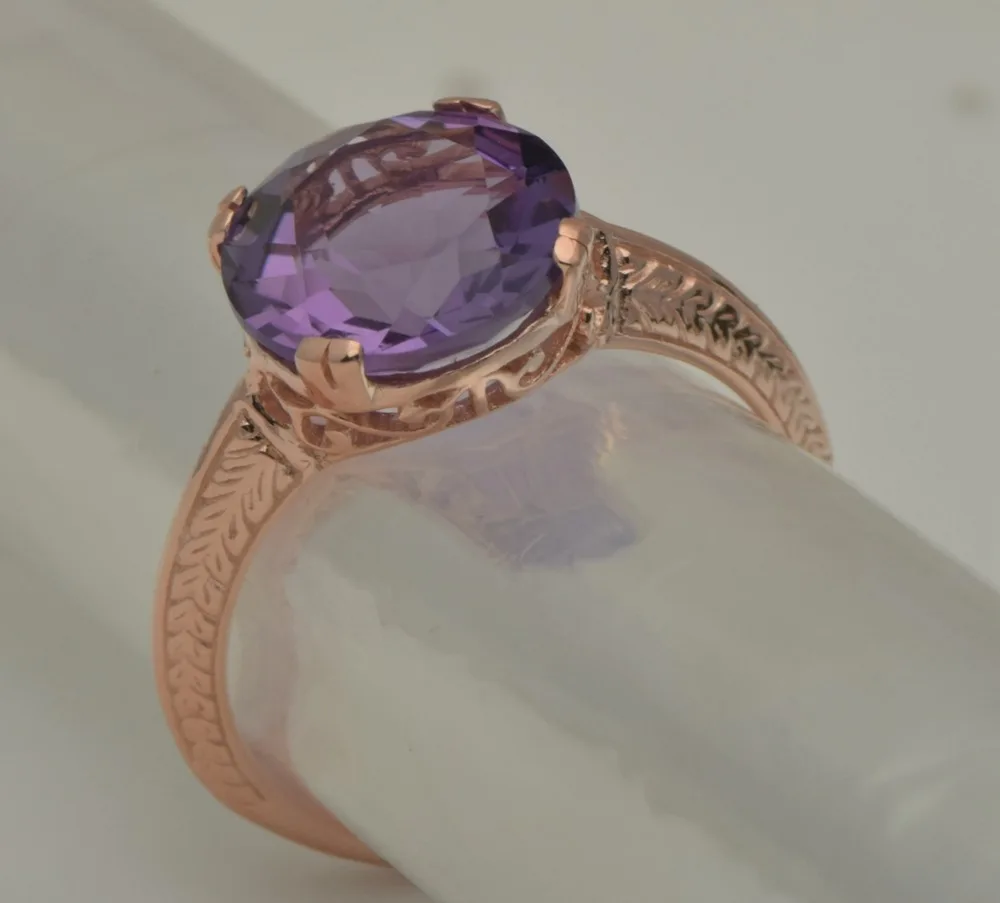 На заказ обработка Han edition благородные модные роскошные украшения для подруги 14 k роза Jin Tianran кольца с фиолетовыми кристаллами