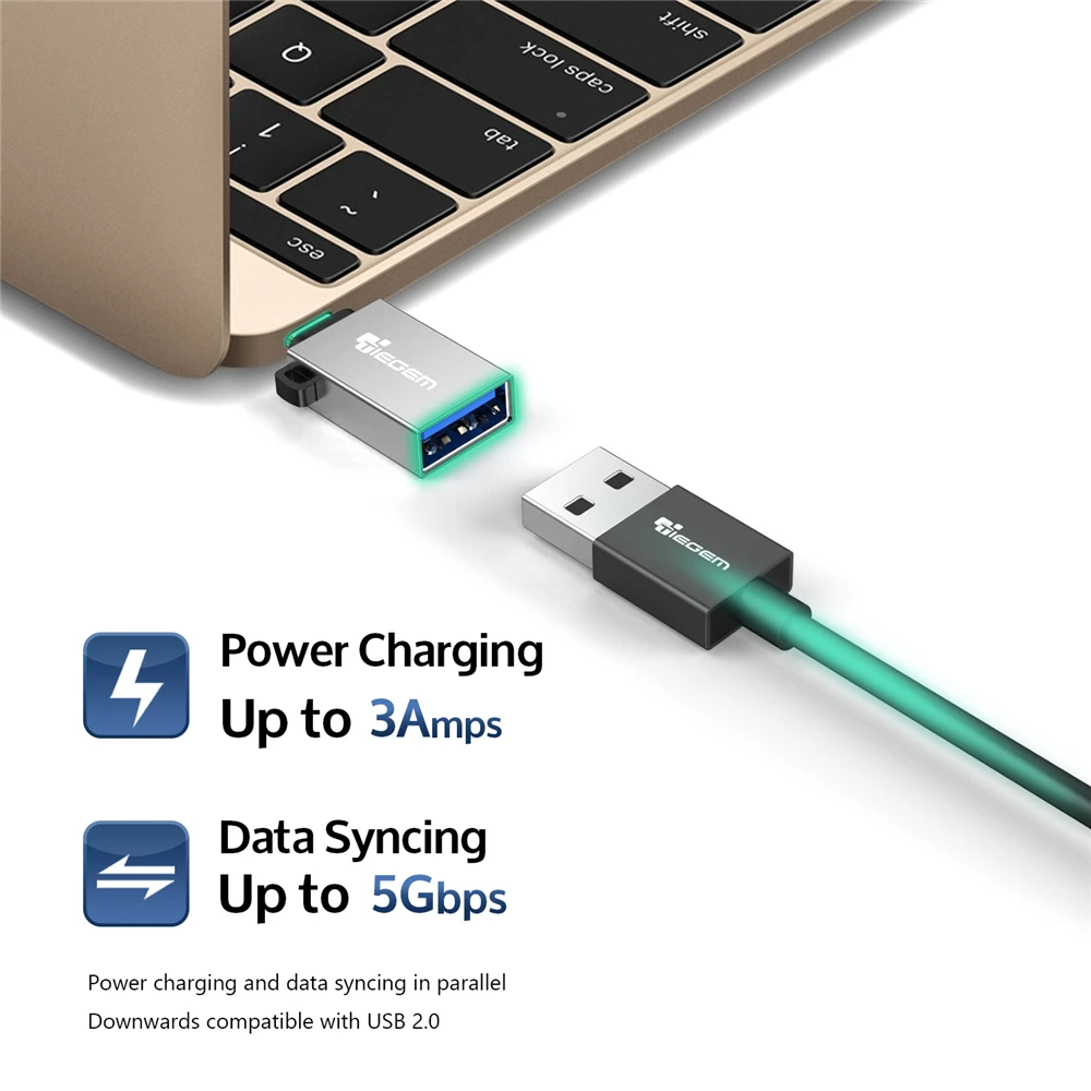 Адаптер TIEGEM usb type C OTG адаптер type-C штекер USB 3,0 Женский USB C OTG адаптер конвертер для Xiaomi 6 Macbook Nexus 5X6 P Google