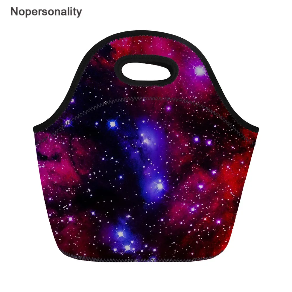 

Nopersonality Small Thermal Lunch Bags For Kids Galaxy Star Print Food Bag Tote Insulated Lunchbox Customized Picnic Meal Bags