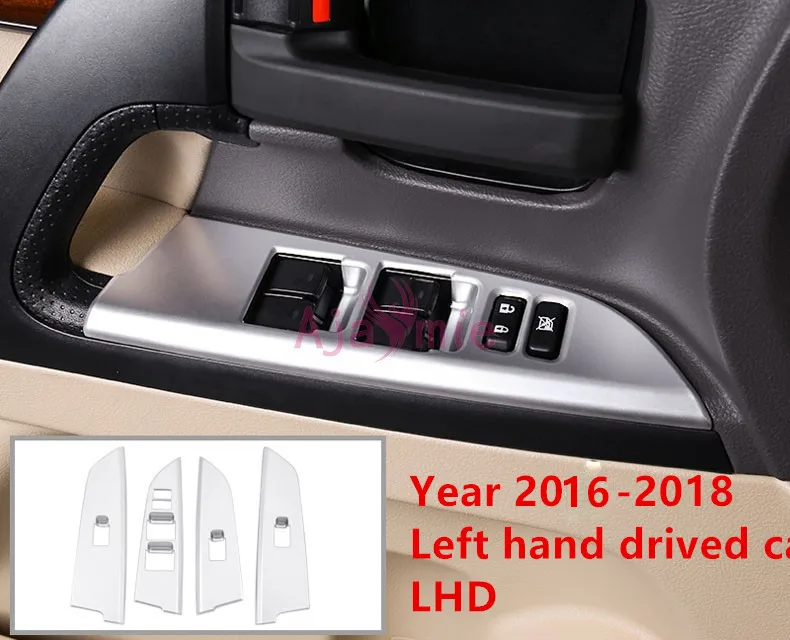 Window glass trims Хромированный автомобильный Стайлинг 2008- дверная ручка Чаша-держатель AC выход вентиляционная крышка панель Накладка для Toyota LC Land Cruiser 200 аксессуары - Цвет: Window glass trims