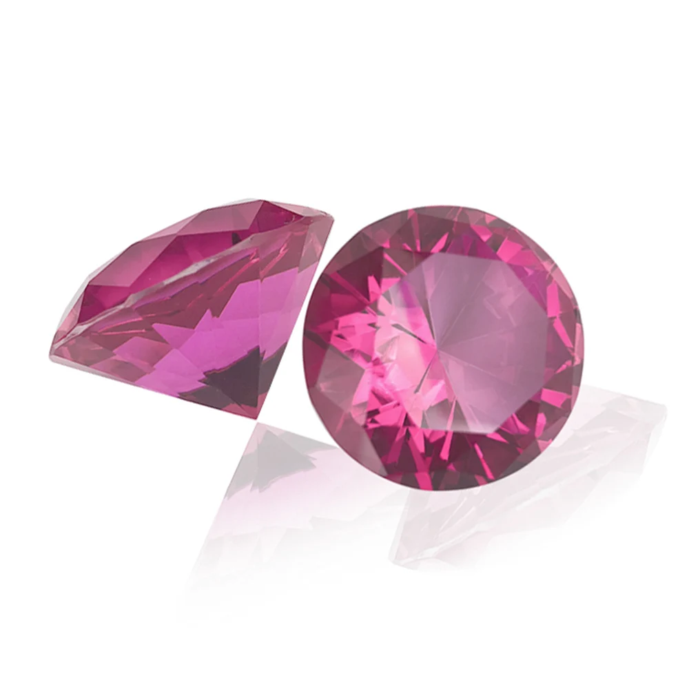 

60mm Fuchsia Crystal Diamond Paperweight Glass Crystal Decorative Diamonds Fengshui Ornaments Home Wedding Decoration