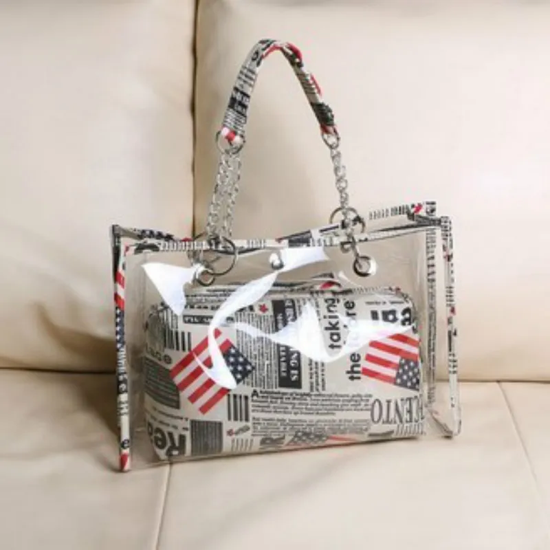 Женская прозрачная сумка FONTO2019 желеобразная для мамы Большая вместительная в